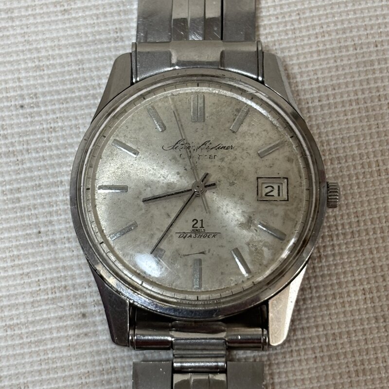 稼働 SEIKO スカイライナー カレンダー 21石 J15019 手巻 メンズ 腕時計 SEIKO SKY LINER ビンテージ IW607CT10SKSK//
