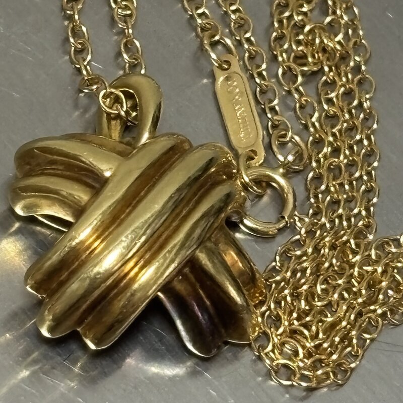 良品 TIFFANY&CO ティファニー シグネチャークロス ネックレス K18YG 750 8.0g ゴールド アクセサリー 貴金属 IW607CA05TFF