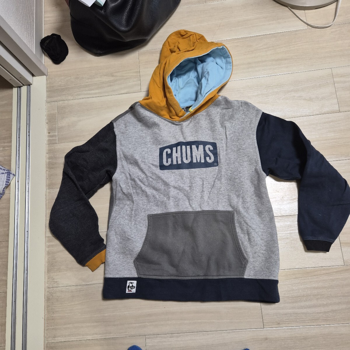 CHUMS チャムス ボックスロゴ スウェットパーカー マルチカラー 裏起毛