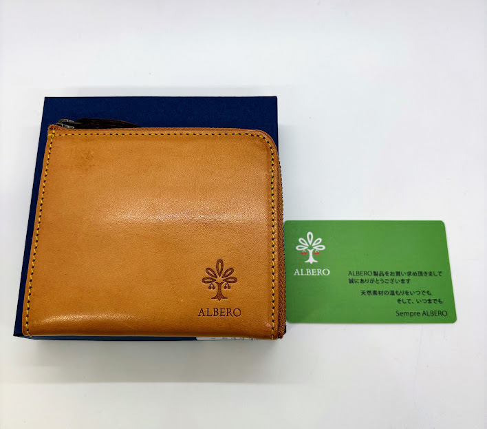 【1239】美品 ALBERO アルベロ NATURE ナチュレ L字ファスナー 財布