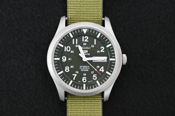 ●SEIKO セイコー 5 SPORTS 5スポーツ 7S36-03J0 自動巻き ミリタリー メンズ腕時計 裏スケ 稼働品