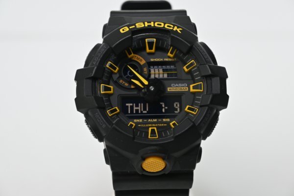●CASIO G-SHOCK GA-700CY コーションイエロー ブラック×イエロー メンズ腕時計 稼働品
