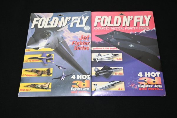 未開封 FOLD'N FLY 3D戦闘機 ペーパークラフト 2種セット 検索：F-117A F-16 F/A-18 YF-23A ヴィンテージ