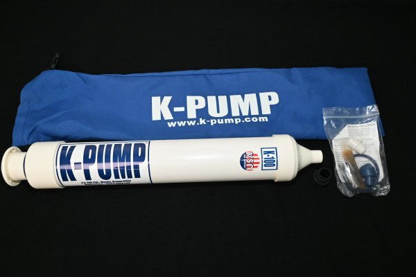 K-PUMP K-100 ハンドポンプ 手動エアポンプ カヤック ラフト ボート アウトドア 収納袋 アダプター付