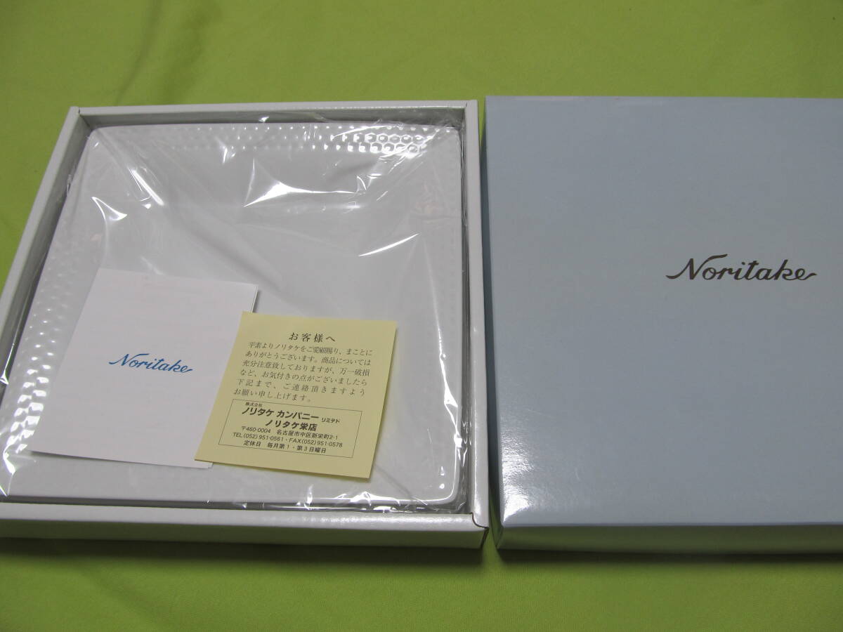 ノリタケ ホワイト スクエアプレート ペア　Noritake