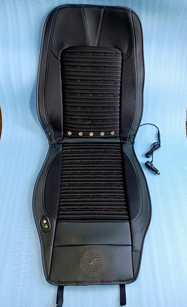 爽快空冷 シートクーラー 車用 クッション 黒 シートカバー メッシュ 送風ファン 内蔵 クールシート エアー 3段階 調節 夏 ムレ解消 通気性