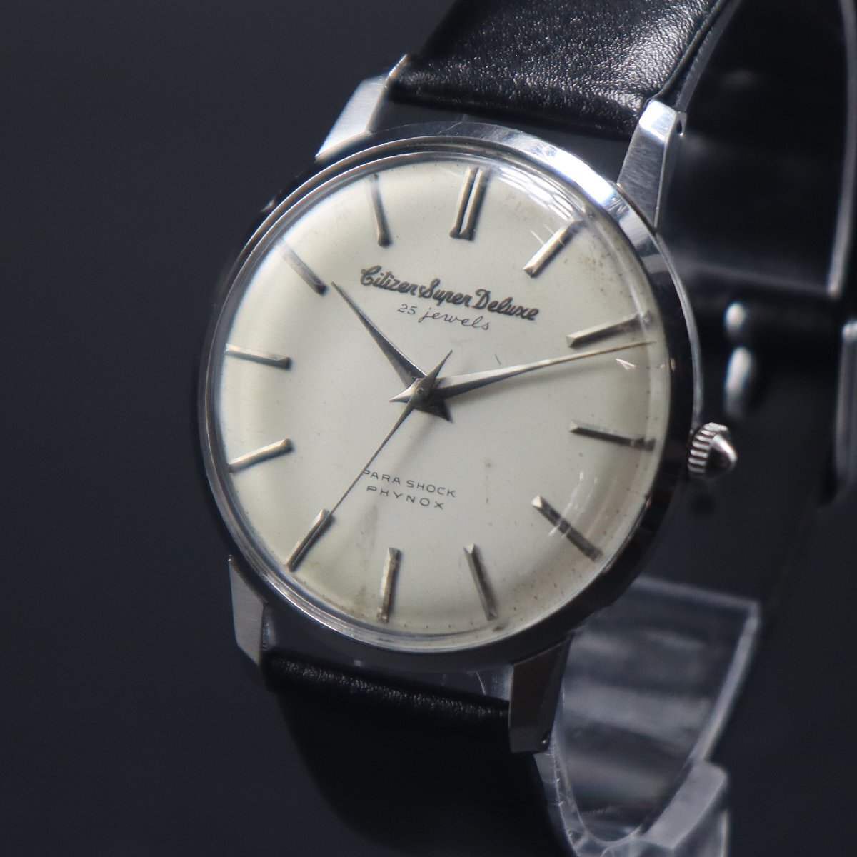 希少 Citizen Super Deluxe シチズン スーパーデラックス 1507063 手巻き 特別調整品 金機械 25石 1960年 新品ベルト アンティーク メンズ