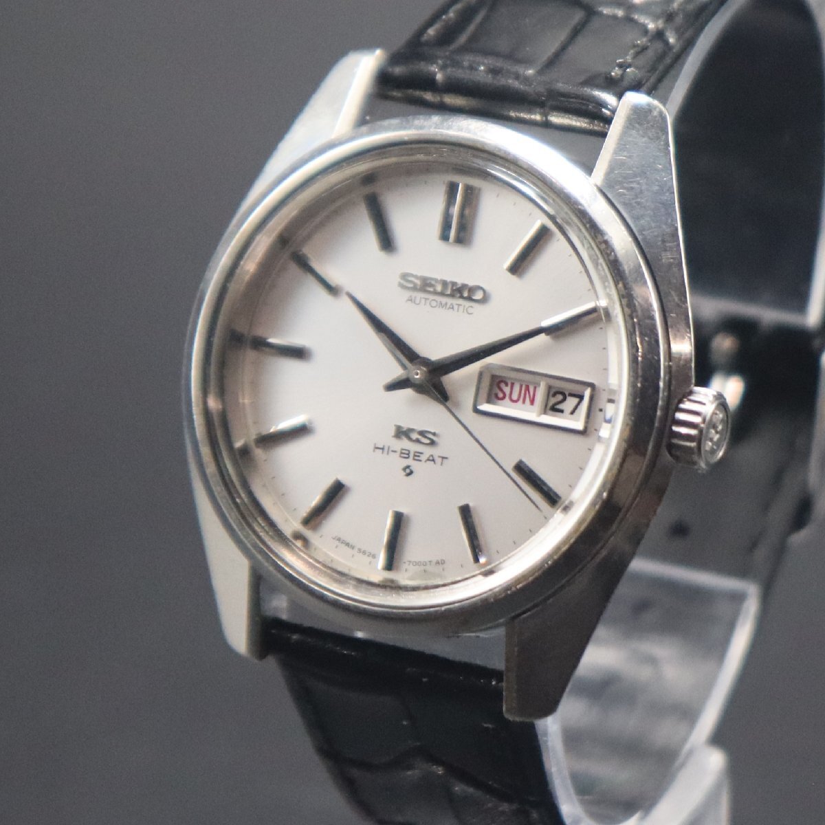 SEIKO 56KS HI-BEAT キングセイコー ハイビート 5626-7000 自動巻 KSメダリオン 1969年 諏訪 デイデイト 新品革ベルト アンティーク メンズ