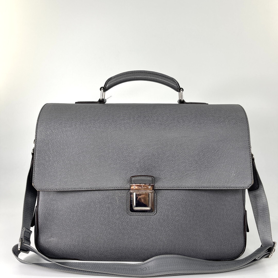1円 超極美品 Louis Vuitton ルイヴィトン タイガ ヴァシリGM メンズ ビジネスバッグ グレー ブリーフケース ショルダーバッグ 2way メンズ