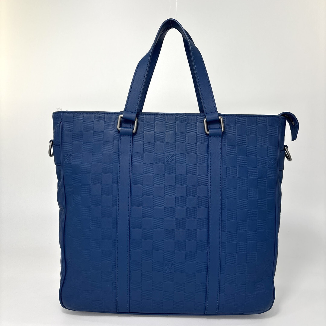 新品同様 Louis Vuitton ルイヴィトン ダミエアンフィニ タダオPM ネプテューヌ トートバッグ ビジネスバッグ N41352 メンズ ブルー