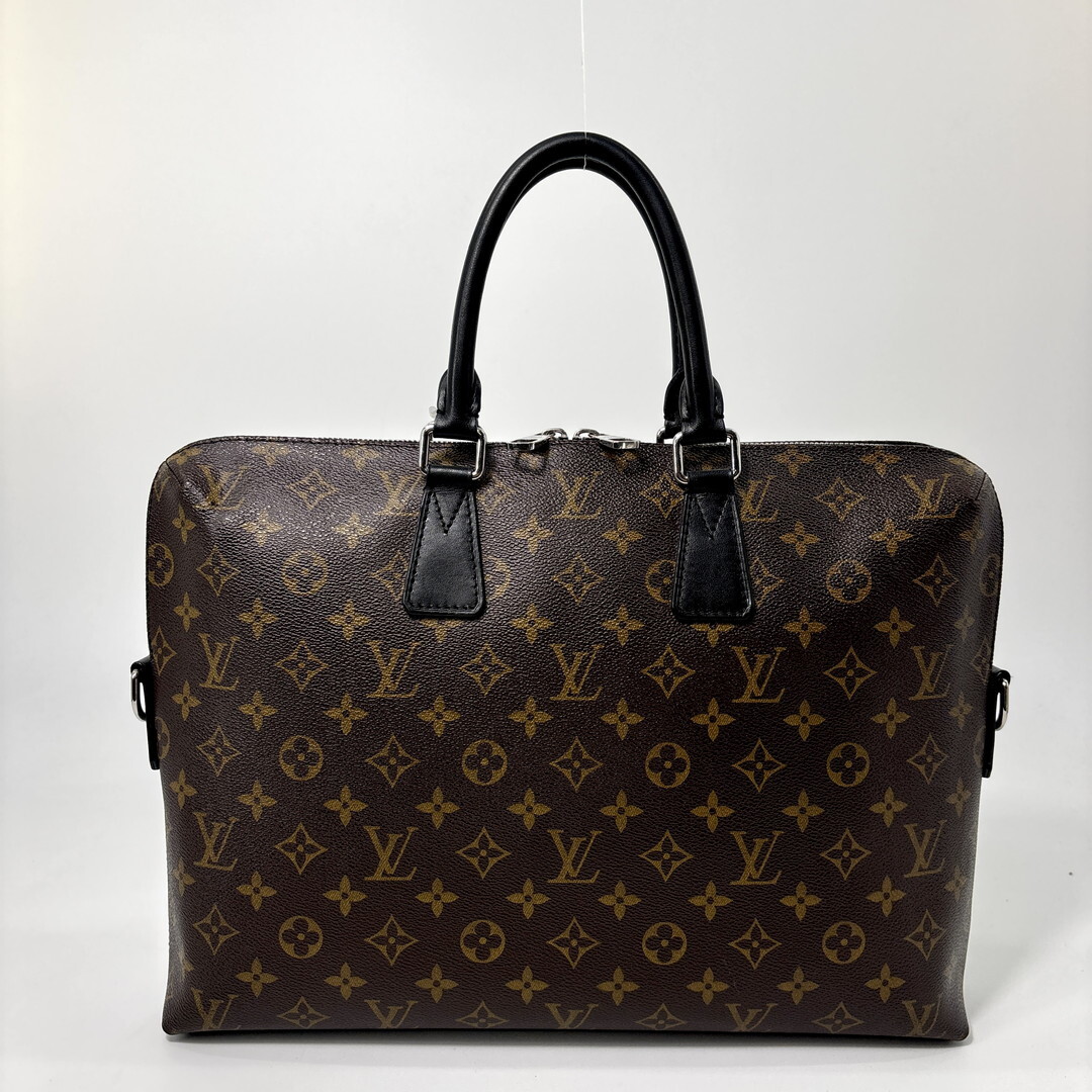 超極美品 Louis Vuitton ルイヴィトン M40868 ポルトドキュマン ジュール PDJ ビジネスバッグ カバン モノグラムマカサー ハンドバッグ