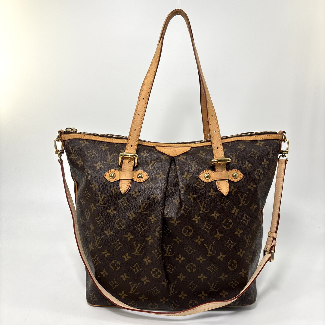超極美品 Louis Vuitton ルイヴィトン モノグラム パレルモ GM M40146 レディース トートバッグ ハンドバッグ 2way ブラウン