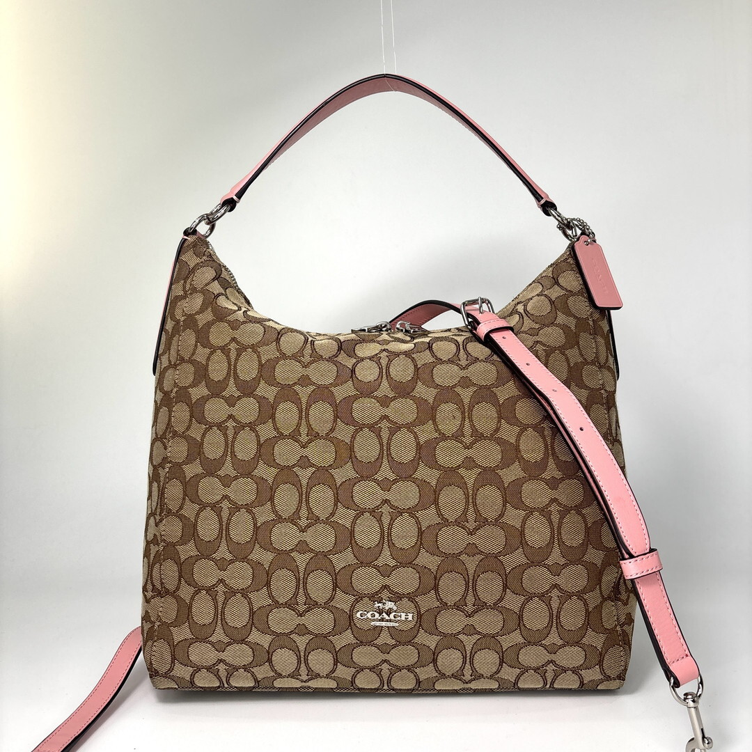 1円 超極美品 COACH コーチ CC シグネチャー レディース ショルダーバッグ ハンドバッグ 2way シルバー金具