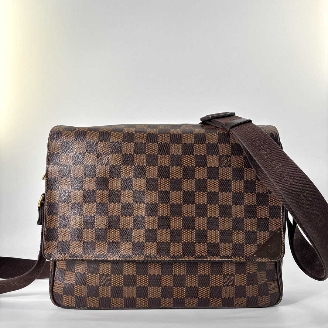 極美品 Louis Vuitton ルイヴィトン N41149 ダミエ シェルトンMM クロスボディ ショルダーバッグ 斜め掛け ブラウン系 メンズ レディース