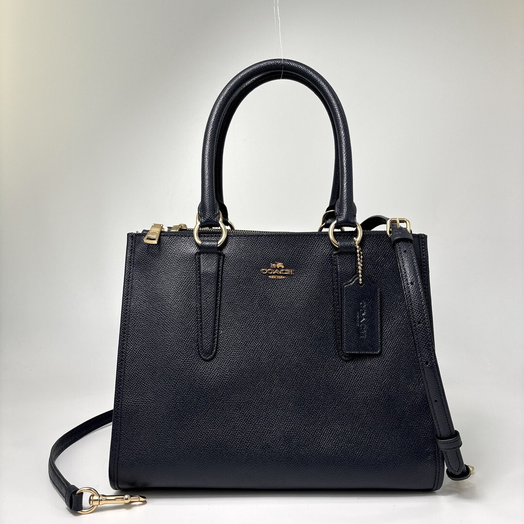 1円 新品同様 COACH コーチ ハンドバッグ クロスビー キャリーオール F14928 レザー ゴールド金具 2WAYショルダー レディース