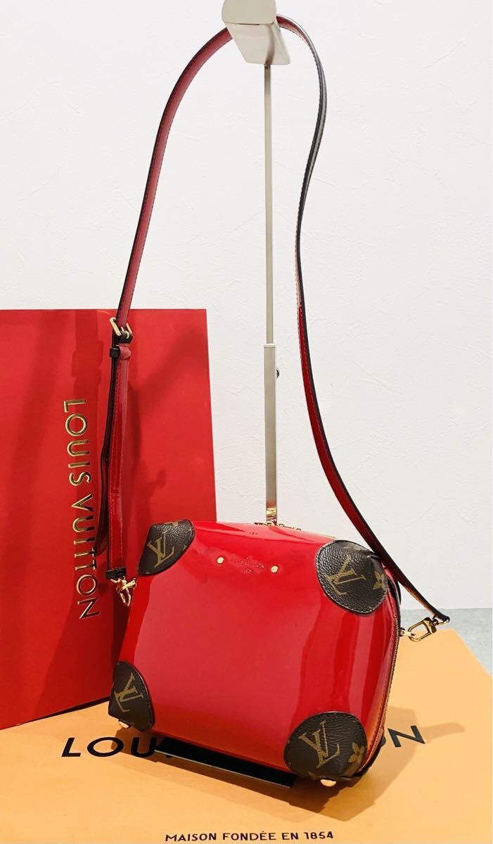 LOUIS VUITTON 極上美品 モノグラム × レザー 大人ふ気 トランク ショルダー バッグ ルイ・ヴィトン 斜め掛け バック 付属品有り！