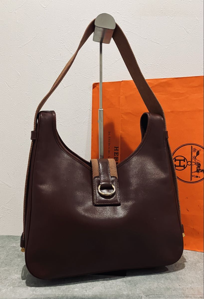 HERMES 極上美品 レザー ショルダー バッグ エルメス 刻印あり サコ バック
