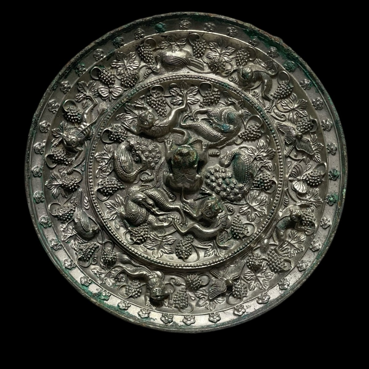 中国 美術品 青銅鏡 置物 銅製 唐物 時代物 古美術 中国古美術 中国古玩 w18
