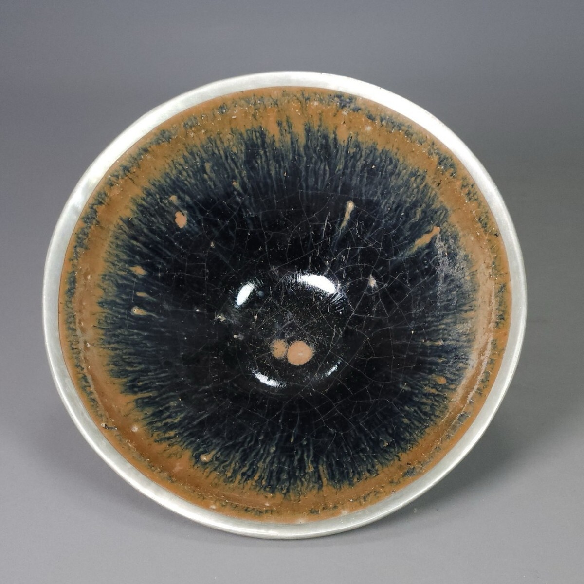 中国古美術 時代物 宋時代 建窯 茶碗 古美術 唐物 古賞物 置物 古陶磁器 w3