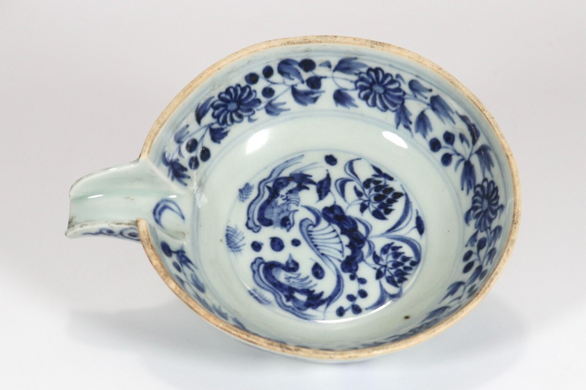 中国古美術 骨董品 古玩 元時代 青花 筆洗 唐物 当時物 w1