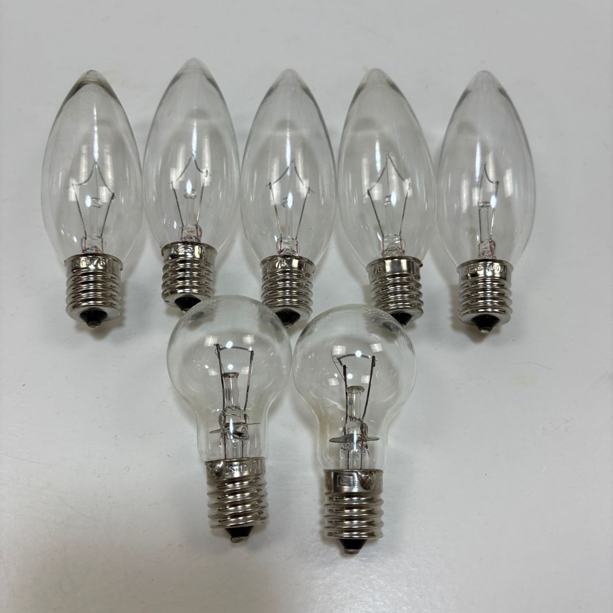 パナソニック など 昭和レトロ E17クリア電球 7個セット シャンデリア球+ミニボール球 未使用 現状品