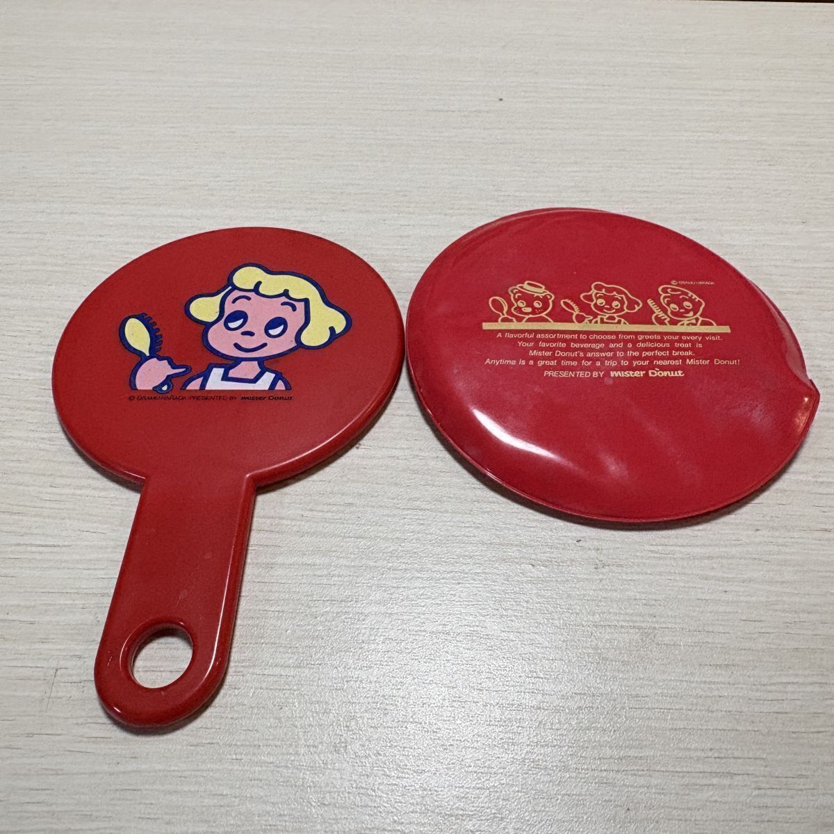 非売品 原田治 ミスタードーナツ 手鏡 コンパクトミラー OSAMU HARADA オサムグッズ 昭和レトロ ミスド