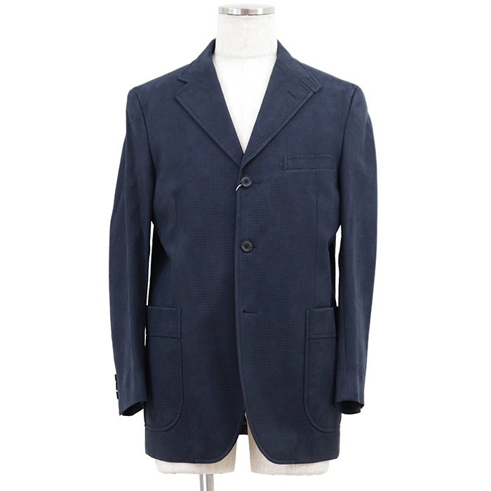 SALE【未使用】BURBERRY LONDON バーバリーロンドン テーラードジャケット M メンズ フェイクヌバック ハウンドトゥース タグ付属 ネイビー