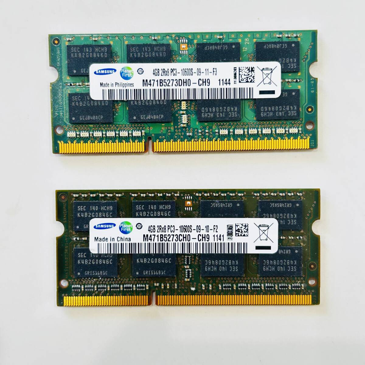 PC パソコンメモリ 4GB×2枚 合計8GB M471B5273DH0 SAMSUNG 2R×8 PC3-10600S NC4156 i