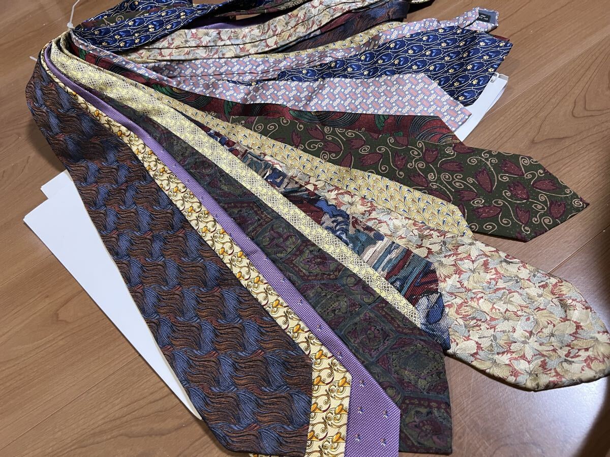 メンズ ネクタイ まとめ売り 12本セット ビジネス シルク混 イタリア製 パリ CLAUDIO VA LENTINO Ermenegildo Zegna ブランド シルク