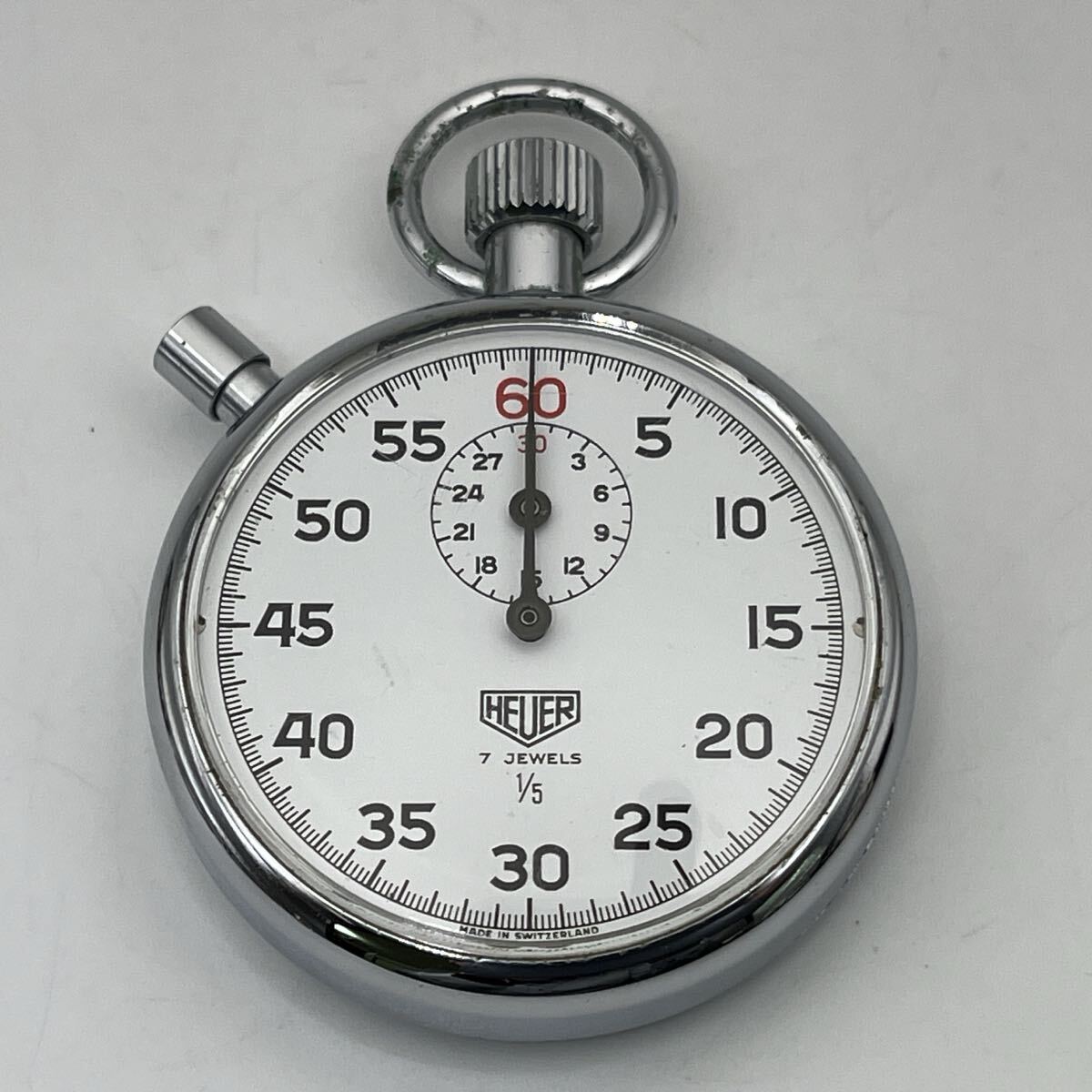 HEUER 7 JEWELS 1/5 ホイヤー 7石 手巻き ストップウォッチ 動作品 TAG HEUER タグ・ホイヤー