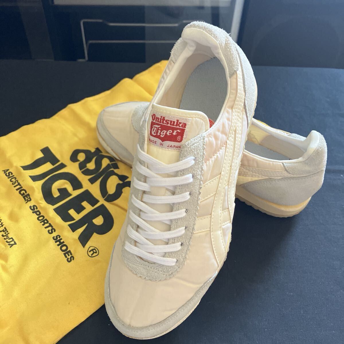 新品未使用 デッド 70's Onitsuka Tiger オニツカタイガー リンバーアップナイロン トレーニングシューズ 25.0㎝ 白×白 日本製 ビンテージ