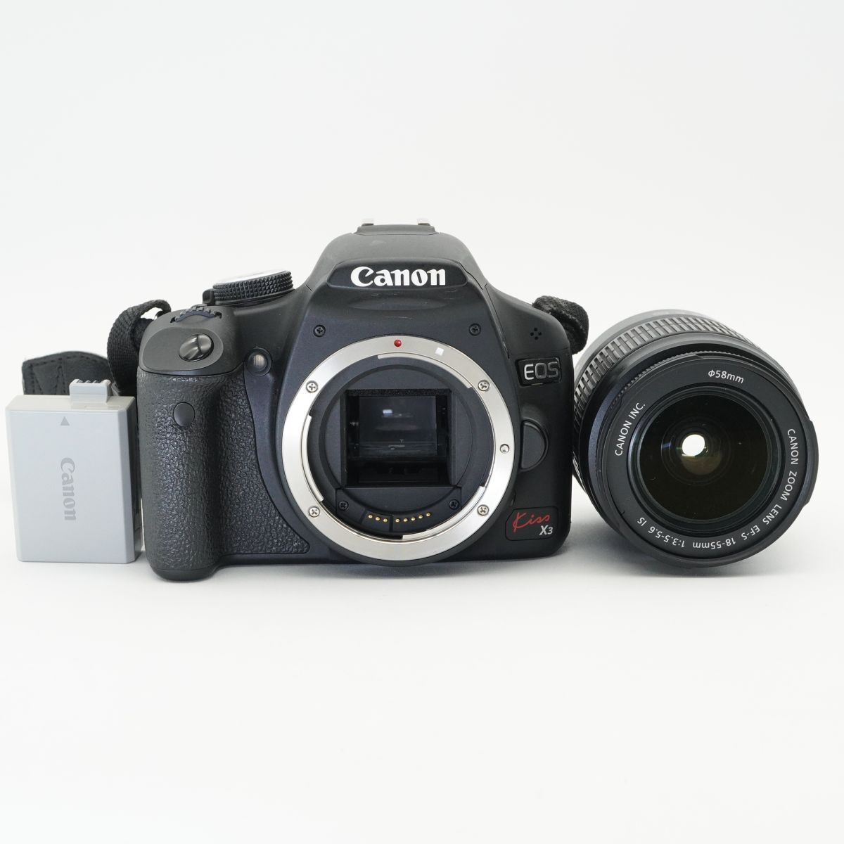 良品 動作確認済 Canon キャノン EOS KISS X3 レンズキット デジタル一眼レフカメラ #g80B3961