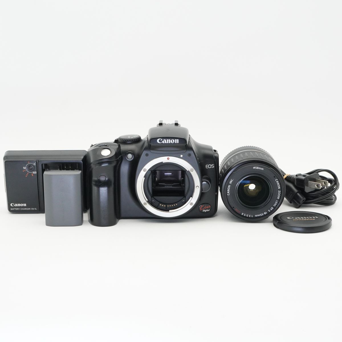 良品 動作確認済 Canon キャノン EOS Kiss Digital EF-S レンズキット デジタル一眼レフカメラ #g22B4061