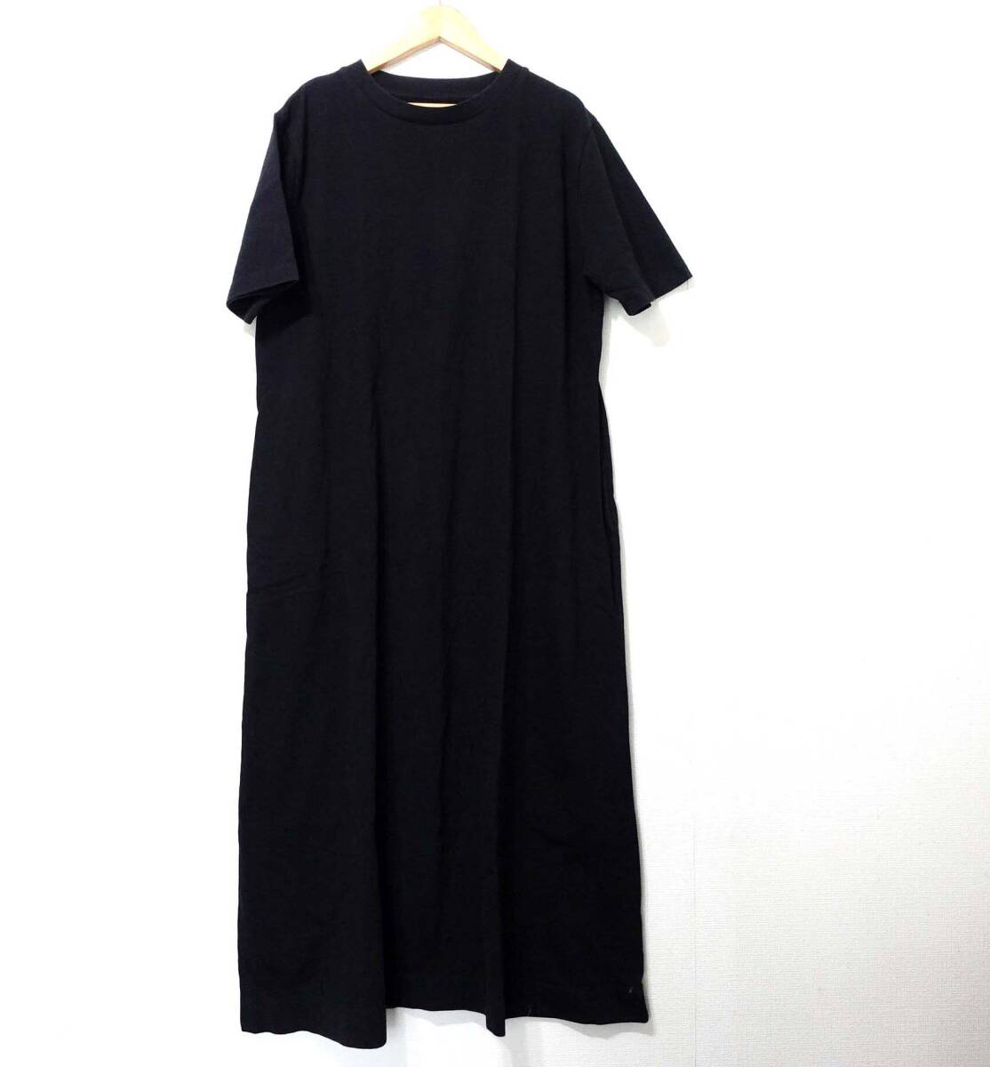 【送料無料】無印良品ワンピース　黒　/コットンシャツ　MUJI　M-Lサイズ