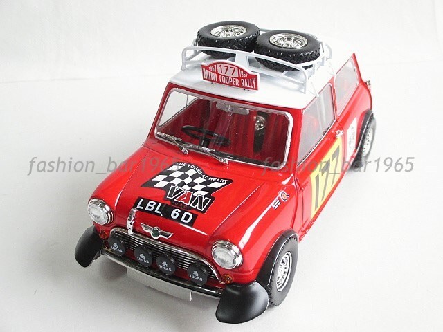 希少★Mini Cooper ミニクーパー S★モンテカルロラリー チャンピオンカー #177☆ダイキャストカー 1/18 VAN JAC シールカスタム仕様 