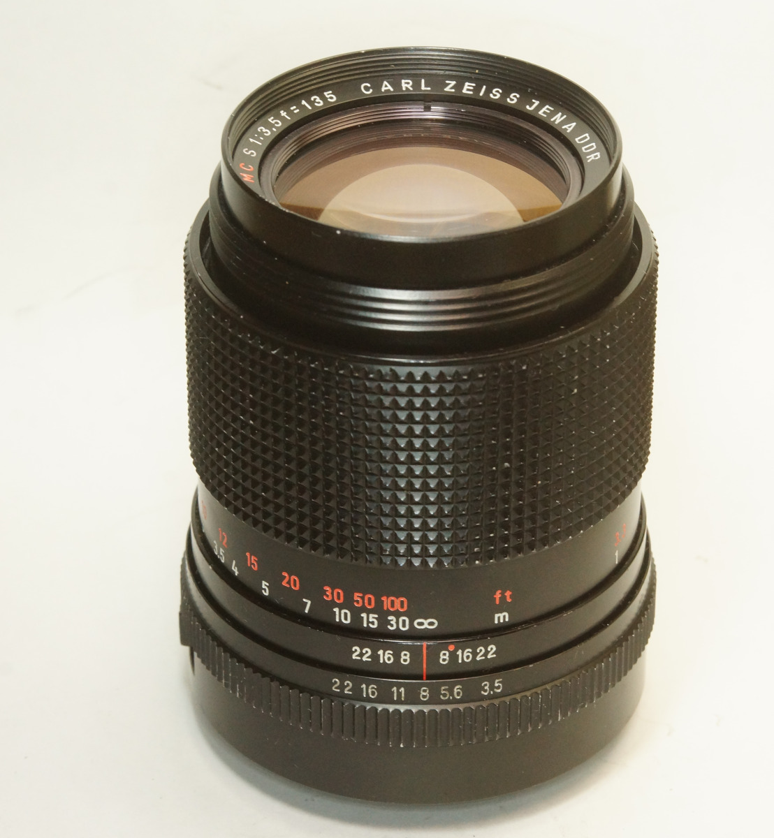 ドイツ製 Carl Zeiss Jena MC S 1:3.5 f=135 M42 100N-022 輸出仕様 RedMC ブラック 80年代 Sonnar 3.5/135