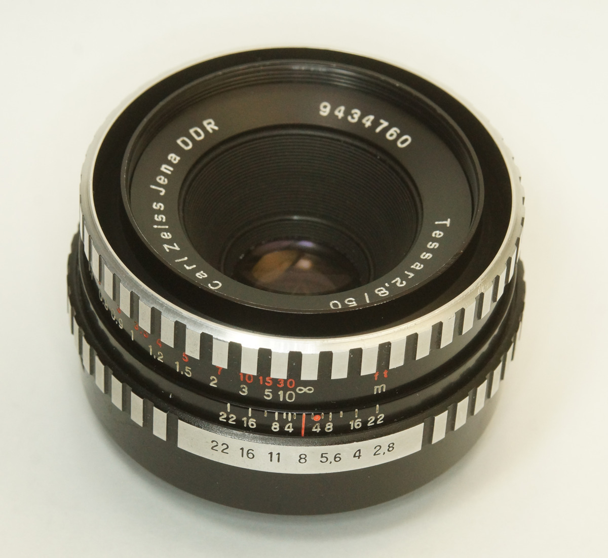 ドイツ製 Carl Zeiss Jena Tessar 2.8/50 ゼブラ M42 932NB-760 A/M切替レバー 最終型 銀文字 レア 70年代