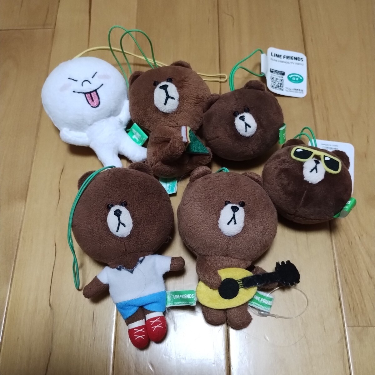 即決あり！LINE　FRIENDS　 ぬいぐるみセット　ブラウン・ムーン