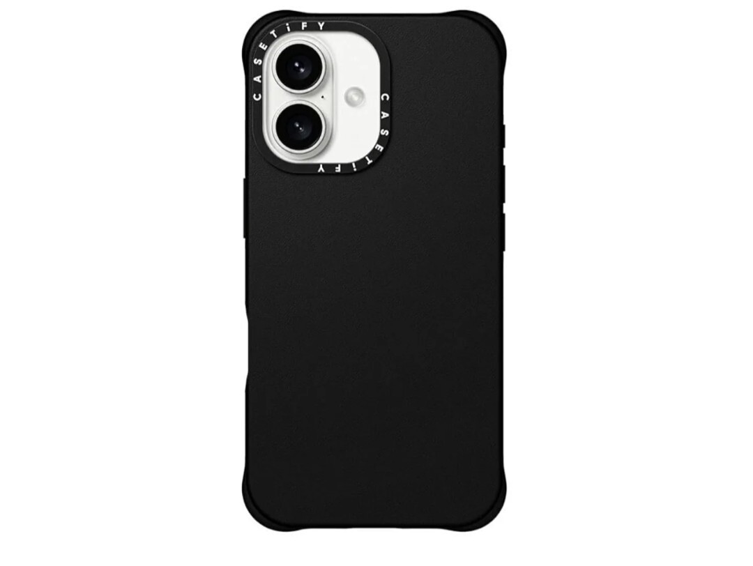 y070809g CASETiFY BioVeg iPhone 16 ケース スマホカバー ブラック 黒 合皮 レザー