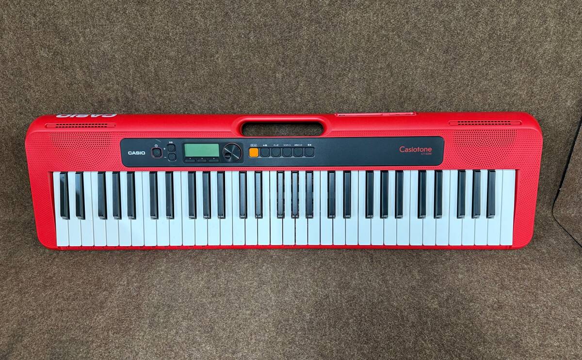 160 2F奥／CASIO 電子キーボード CT-S200 レッド 赤 ACアダプター付 カシオトーン カシオ 直接引き取り可能