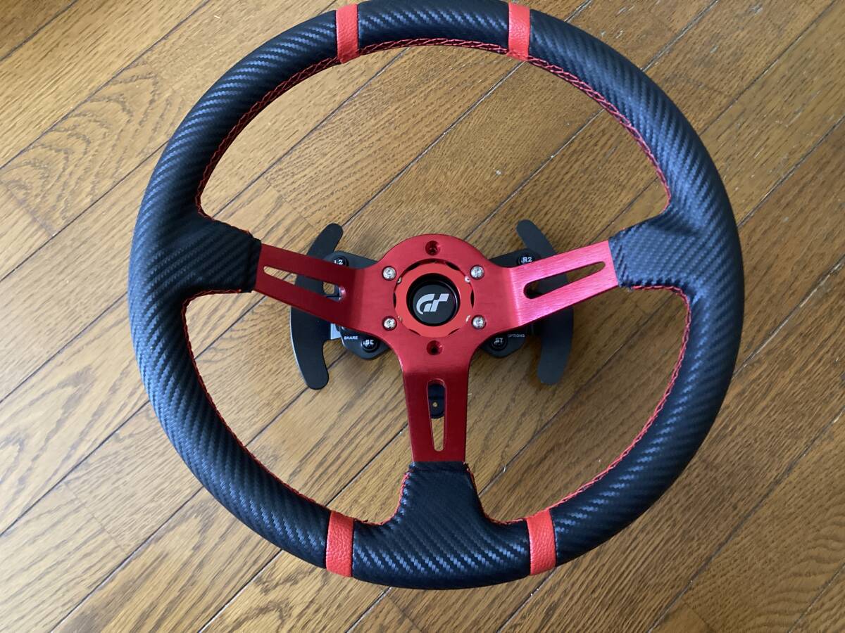 26-0711-02　レア動作未確認　スラストマスター　Thrustmaster gt wheel red　ハンドル