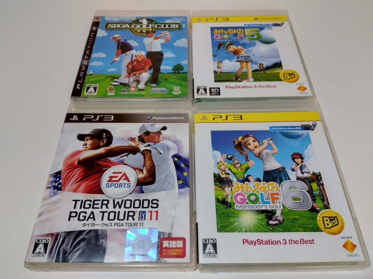 PS3 ゴルフゲームソフト 4本セット セガゴルフクラブ みんなのゴルフ 5 6 タイガーウッズ PGAツアー11