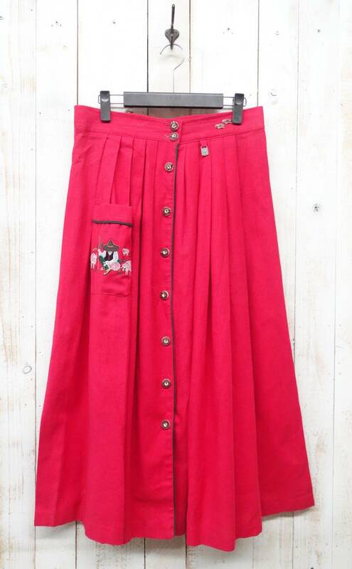 古着卸　ヨーロッパ仕入 ＊Vintage Tirol Tyrol Skirt 　ヴィンテージ　チロルスカート　40＊コットン＆リネン ＊MADE IN GERMANY