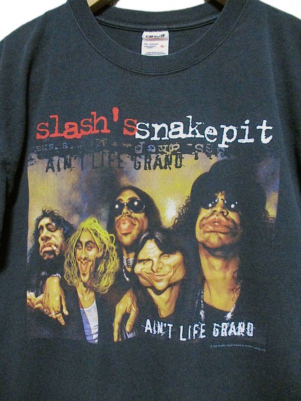 2000s Vintage　Guns N' Roses　Slash's Snakepit AIN'T LIFE GRAND　ガンズ・アンド・ローゼズ　スラッシュ バンド Tシャツ　黒 anvil L