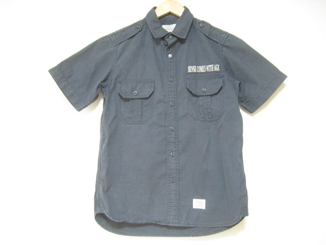 STOOGE&CO ストゥージアンドコー トップス シャツ 半袖 ロゴ 胸ポケット 紺 ネイビー Mサイズ AZUL アズール