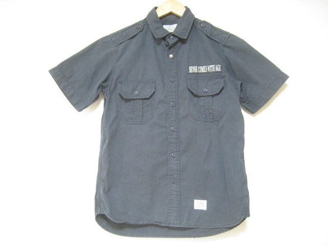 STOOGE&CO ストゥージアンドコー トップス シャツ 半袖 ロゴ 胸ポケット 紺 ネイビー Mサイズ