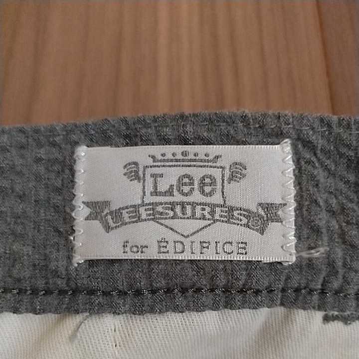 LEESURES by Lee exclusive for EDIFICE seersucker taperd pants W30 lightgrey エディフィス別注リー シアサッカー テーパードパンツ