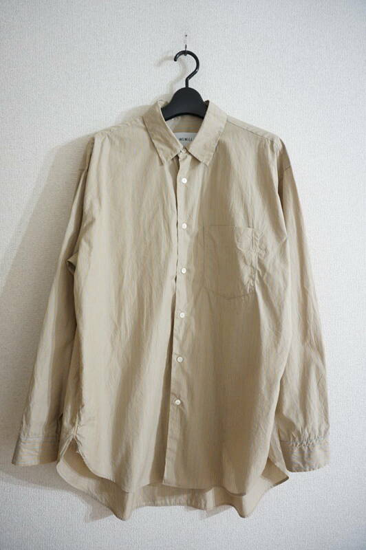 WEWILL 2021SS WELF SHIRT ストライプシャツ オーバーサイズ ベージュ