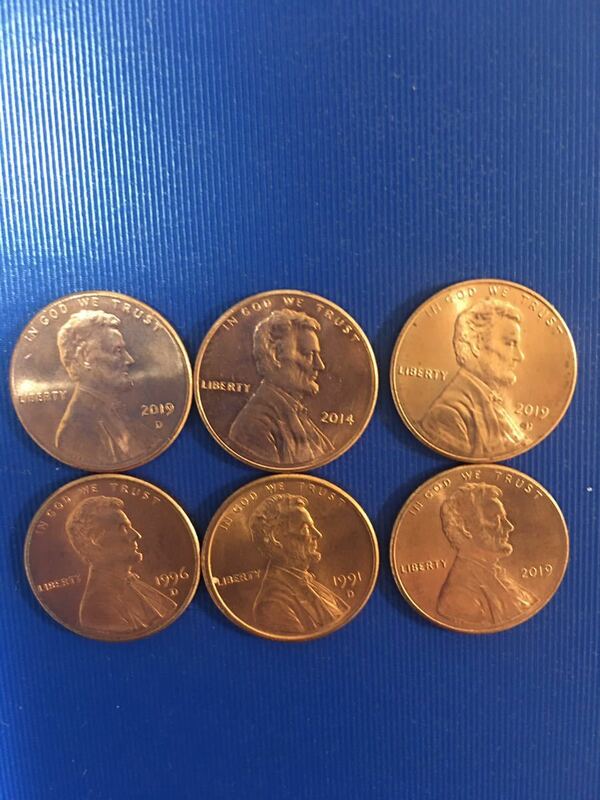 アメリカ硬貨リンカーンセント6枚　未使用に近い