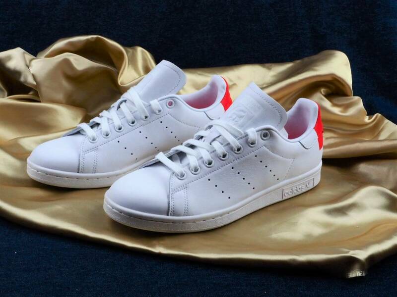 送料710円～◆新品◆adidas originals◆アディダスオリジナルス◆レザー◆STAN SMITH W◆スタンスミス W◆白赤◆24.5㎝